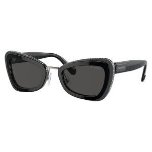 New SWAROVSKI Black Cat Eye SK6012 1010/87 Sunglasses Women
